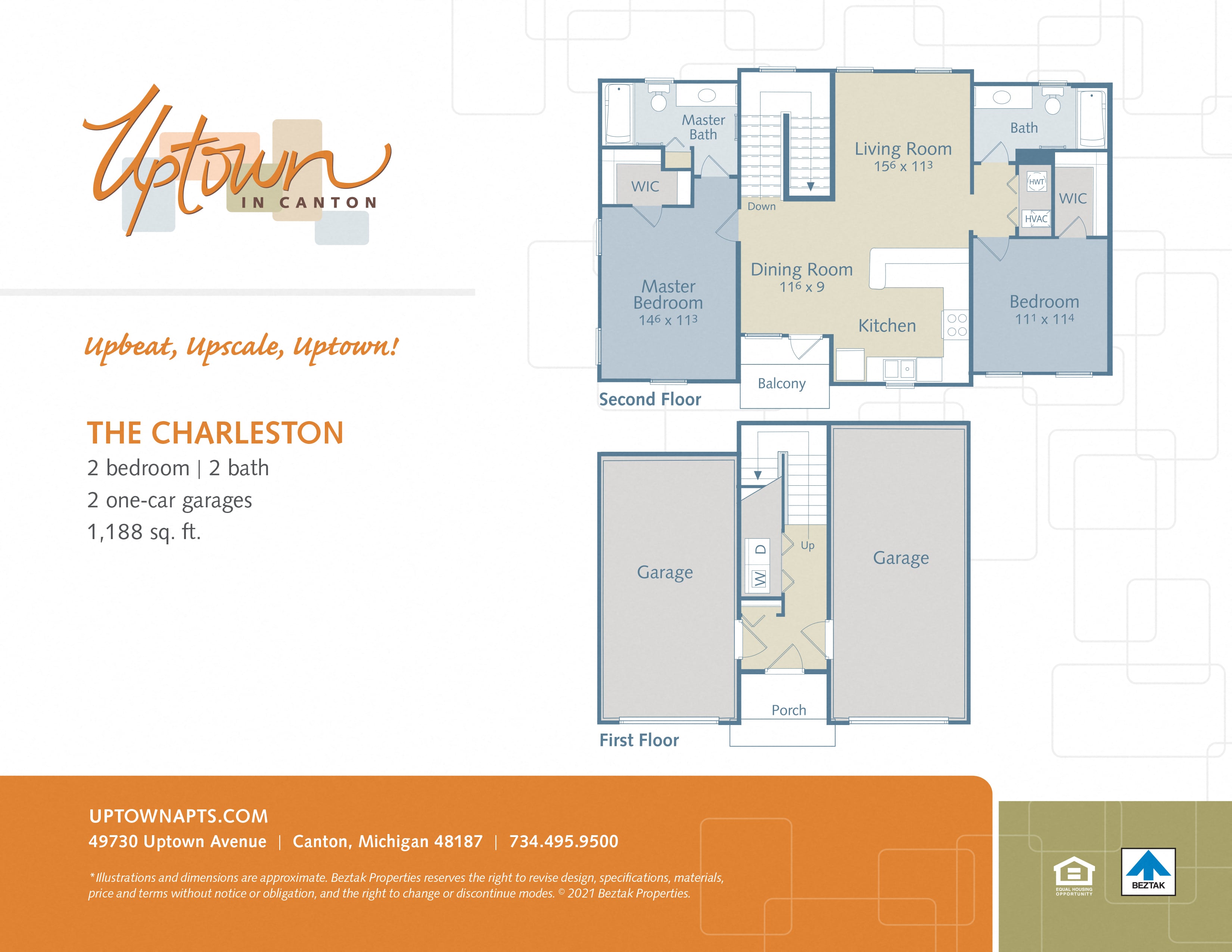 The Charleston - includes a 2 car attached garage floor plan